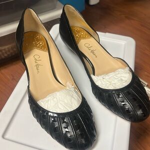 New Cole Haan ladies black leather flats with Nikeair 7 1/2 B